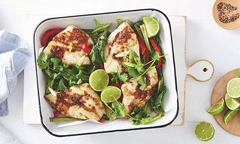 Asian-style baked snapper