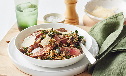 Quick and Easy Beef and Mushroom Brown Rice Risotto Recipe | Coles