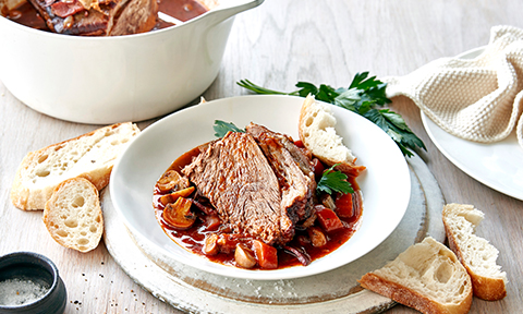 Beef bourguignon pot roast