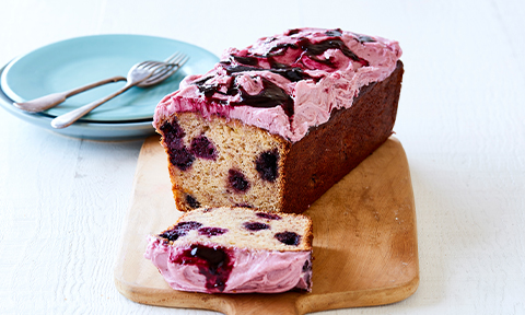 Blackberry and lime banana bread