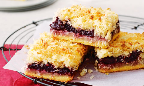 Cherry coconut slice