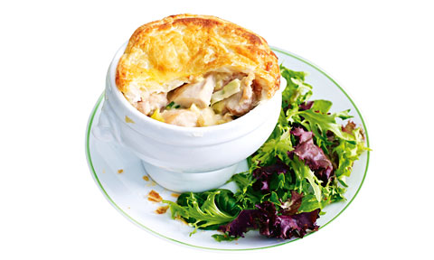 Chicken and leek pies