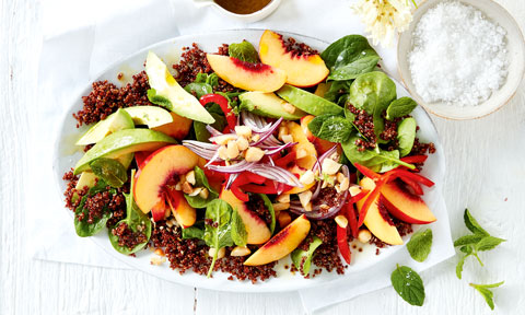 Curtis Stone's peach-nectarine salad with avocado and quinoa