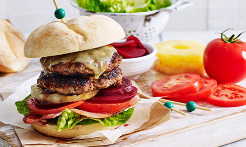 Double beef Aussie burgers
