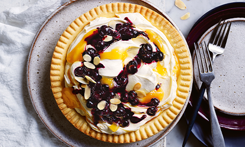 Easy lemon and blueberry tart