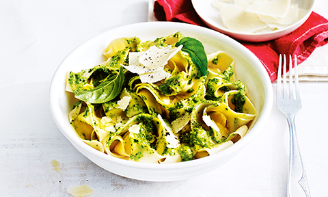 Image showcasing Fresh Pasta with Basil Pesto Recipe | Coles