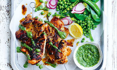 Garlic and herb chicken with green goddess dressing-image