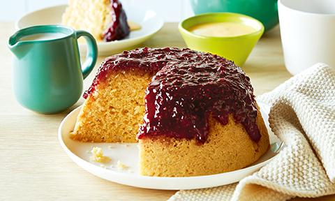 Jammy sponge pudding