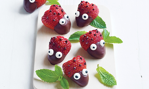 Ladybird strawberries