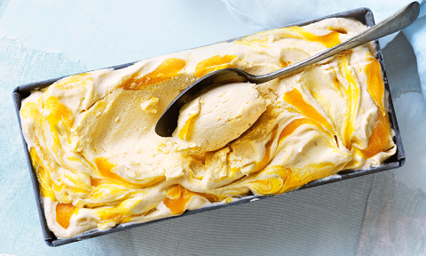 Mango and coconut ice cream