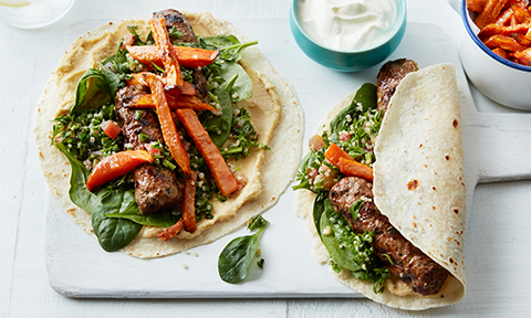 Quick and Easy Mediterranean-Style Beef Wraps Recipe | Coles
