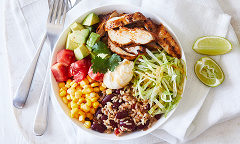 Mexican chicken and rice bowl