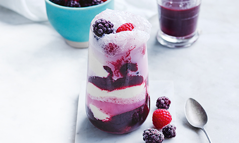 Mixed berry ice-cream float