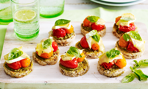 Mixed tomato canapés