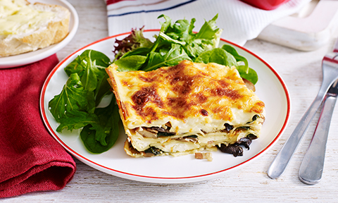 Mushroom, ricotta and spinach lasagne