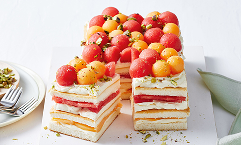 No-bake melon layer cake