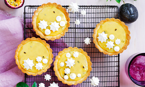 Passionfruit meringue tartlets