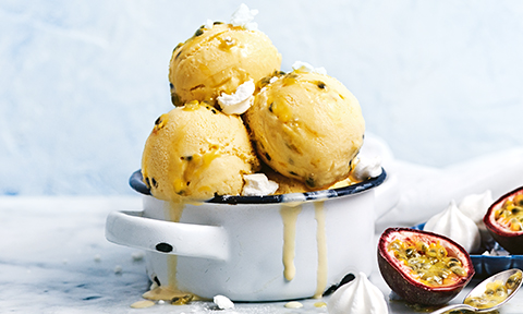 Quick and Easy Passionfruit Ripple Ice Cream Recipe | Coles