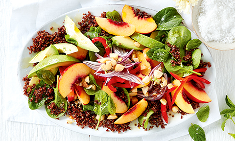 Curtis Stone's Peach-nectarine salad with avocado and quinoa