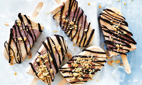 Peanut butter, salted caramel and choc pops