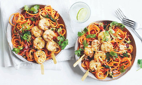 Prawn and sweet potato noodle stir-fry