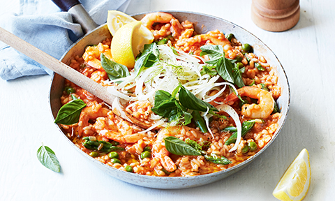 Prawn and tomato risotto