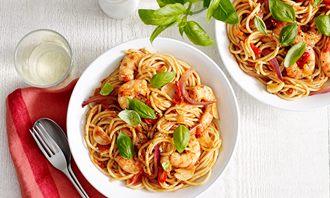 Prawn, chilli and garlic spaghetti