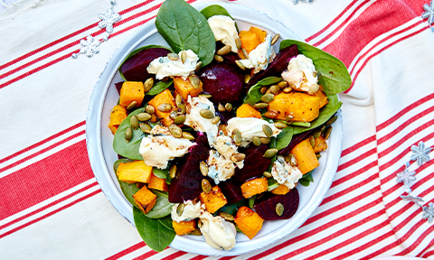 Pumpkin and beetroot salad