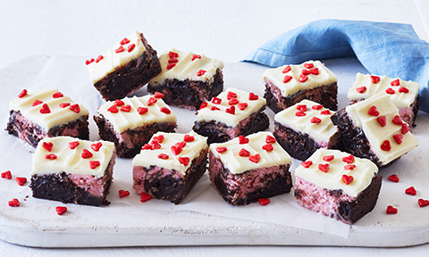 Raspberry cheesecake swirl brownie