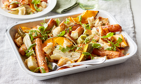 Sausage, fennel and vegetable bake