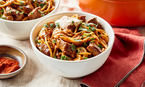 Slow-cooked beef stroganoff