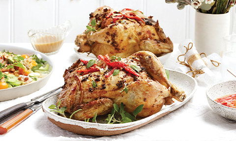 Spiced barbecued chicken with blackened chilli vinegar