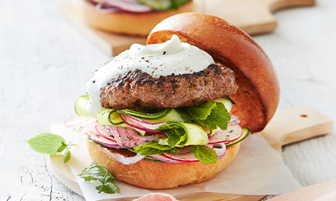 Spring beef burger