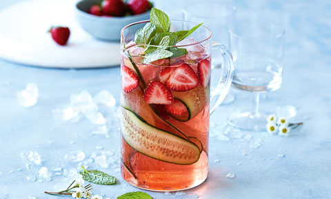 Strawberry Pimm's jug