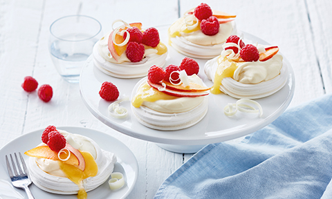 Summer fruit meringue nests