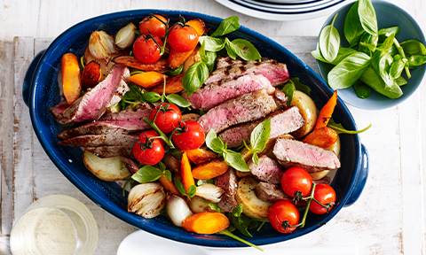 Tagliata and Roast Vegetable Salad