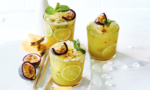 Tropical passionfruit rum spritz