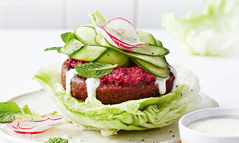 Vegan Burger in a Lettuce Bun