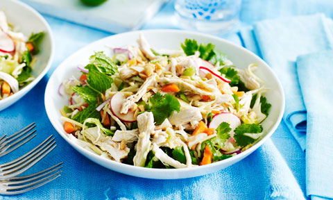 Vietnamese crunchy chicken noodle salad