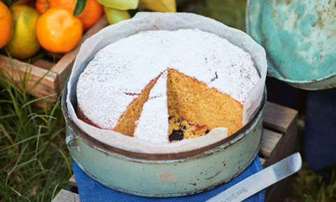 Whole orange and white chocolate cake