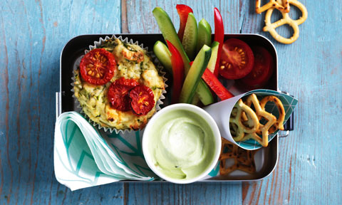 Zucchini, tomato and spinach muffins