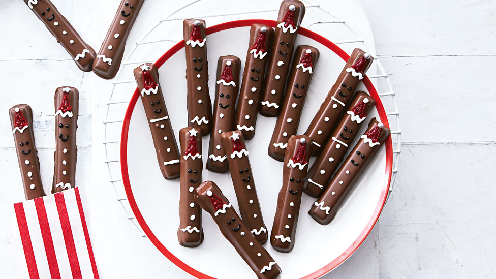 Bunch of Santa finger biscuits