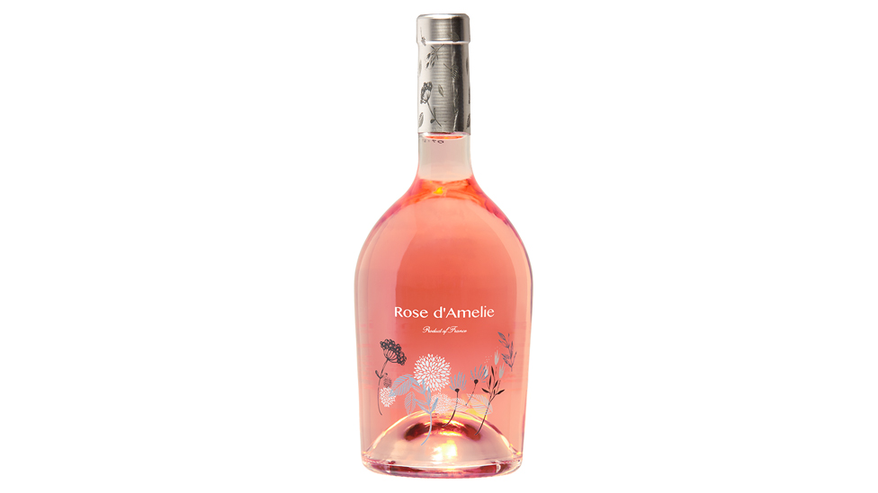 A bottle of Rosé D'amelia aoc luberon rose