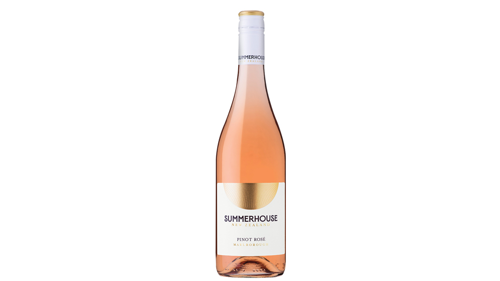 A bottle of Summerhouse Marlborough Pinot Rose