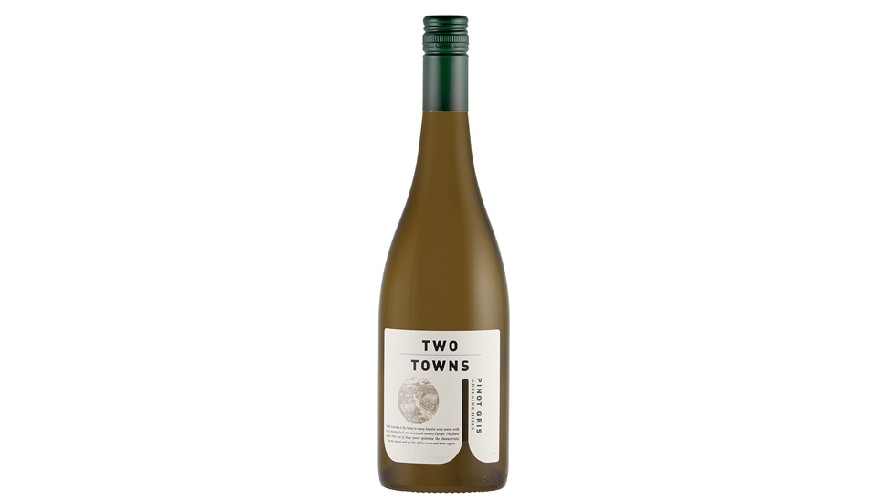 A bottle of Two Towns Adelaide Hills Pinot Gris