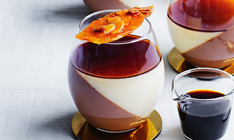 Affogato panna cotta cups