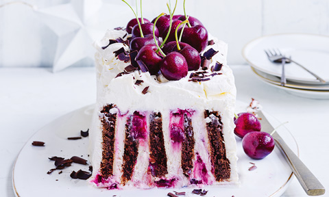 Chocolate and cherry creamy cheesecake loaf