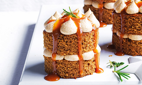 Mini two layers gingerbread naked cakes