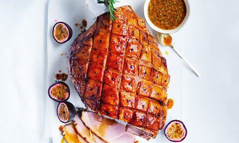 Curtis Stone's passionfruit palm sugar glazed Christmas ham