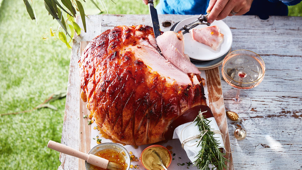 Marmalade glazed ham